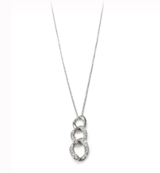 Necklace Bliss Woman in White Gold Diamante 0.12 Ct 1375700 - 1375700